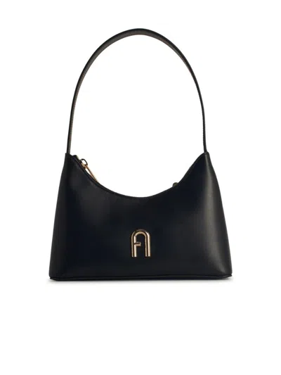 FURLA FURLA 'HOBO DIAMANTE' BLACK LEATHER BAG