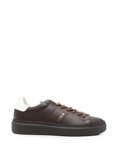 Furla Hype Logo-print Sneakers In Brown