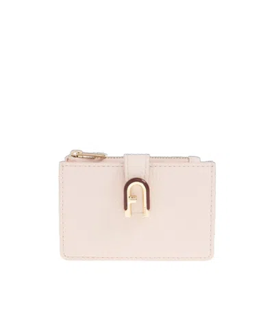Furla Idea Logo Plaque Card Case In Pink