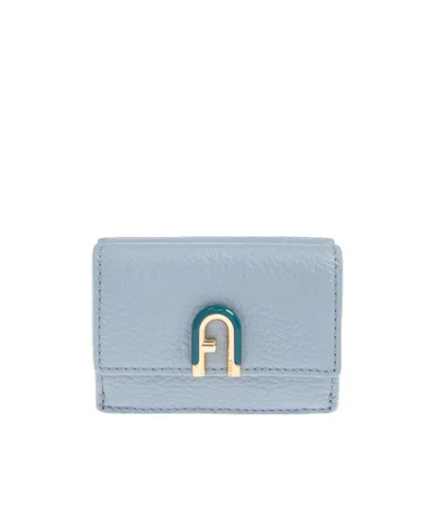 Furla Idea Logo Plaque Small Wallet In Blue