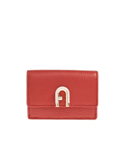 Furla Idea Logo Plaque Small Wallet In Red