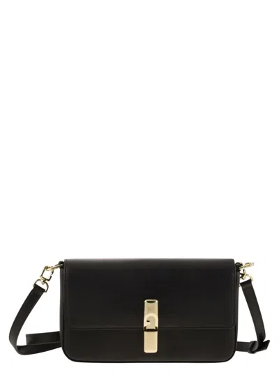 Furla Iride Clasp-fastening Leather Shoulder Bag In Black