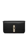 Furla Iride Clasp-fastening Leather Shoulder Bag In Black