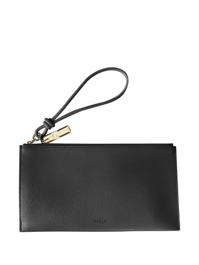 Furla Iride Envelope Clutch Bag In Black