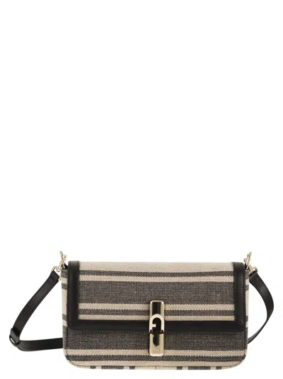 Furla Iride Leather And Fabric Bag S In Multi