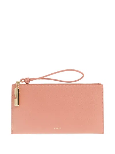 Furla Iride Leather Clutch Bag In Pink