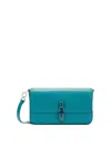 Furla Iride S Rectangular White Leather Shoulder Bag In Blue