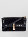Furla Iride S Rectangular Suede Shoulder Bag In Black