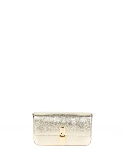 Furla Iride S Leather Shoulder Bag In Gold