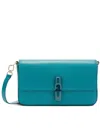 Furla Iride S Rectangular White Leather Shoulder Bag In Blue