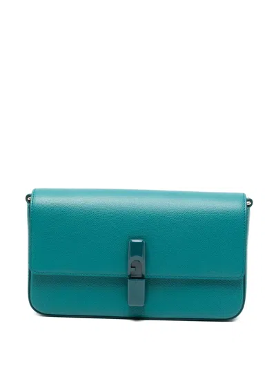 Furla Iride Clasp-fastening Leather Shoulder Bag In Green