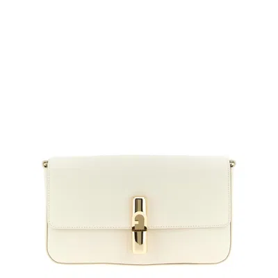 Furla Iride Small Cream Leather Crossbody Bag In Neutral