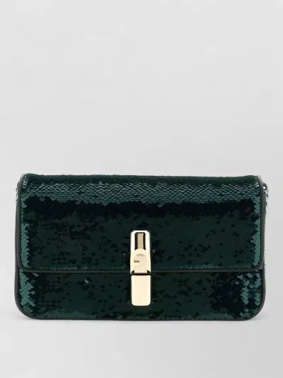 Furla Iride Small Crossbody Bag Sequin Strap In Green
