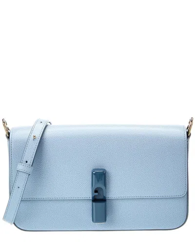 Furla Iride Small Leather Crossbody In Blue