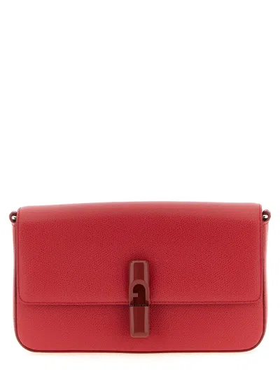 FURLA IRIDE SMALL RED LEATHER CROSSBODY BAG