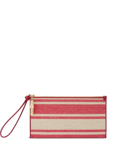 Furla Iride Striped Envelope Clutch Bag In Red
