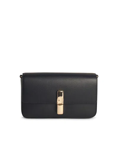 Furla 'iris' Small Black Leather Crossbody Bag