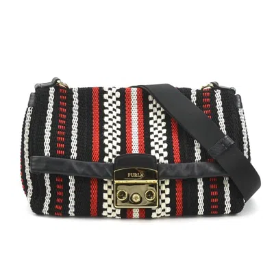 Pre-owned Furla Ivory Color Nylon Cotton Leather Shoulder Bag () In Multi