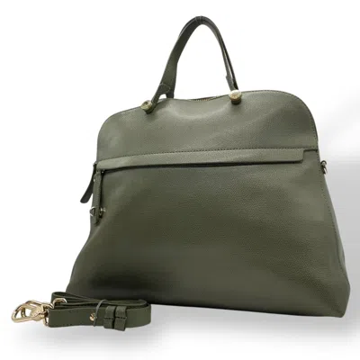 Pre-owned Furla Khaki Leather Handbag Shoulder Bag ()