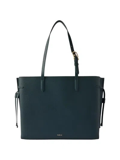 Furla L Ava Leather Tote Bag In Green