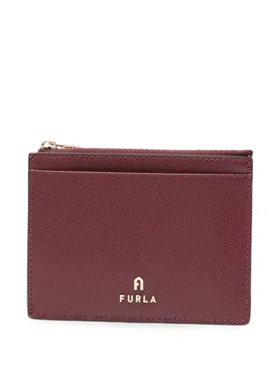 Furla L Camelia Logo-plaque Card Holder In Red