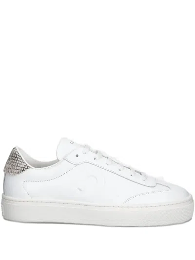 Furla Lace-up Leather Sneakers In White