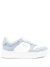 Furla Lace-up Sneakers With Textured Surfaces And Sole In White