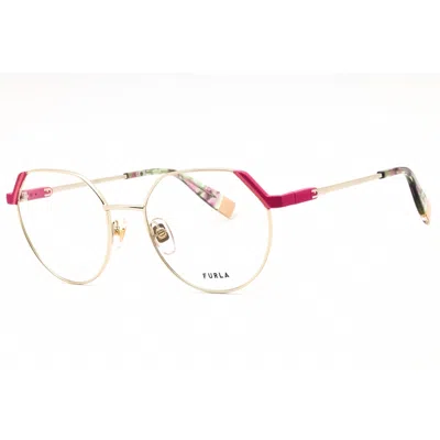 Furla Ladies Gold Tone Round Eyeglass Frames Vfu676
