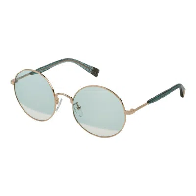 Furla Rose Gold Metal Sunglasses In Blue