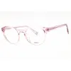 Furla Ladies Transparent Round Eyeglass Frames Vfu642v In Pink