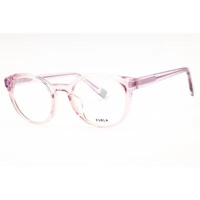Furla Ladies Transparent Round Eyeglass Frames Vfu642v In Pink