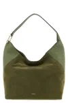 Furla Lara Large Suede Top Handle Shoulder Bag In Green
