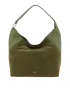 Furla Lara Large Suede Top Handle Shoulder Bag In Green