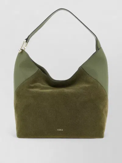 Furla Lara Large Suede Top Handle Shoulder Bag In Pattern