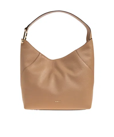 Furla Medium Lara Leather Tote Bag In Brown