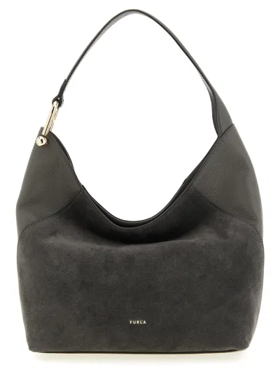 Furla Lara Medium Shoulder Bag In Gray