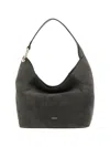 Furla Lara Suede-panel Shoulder Bag In Black
