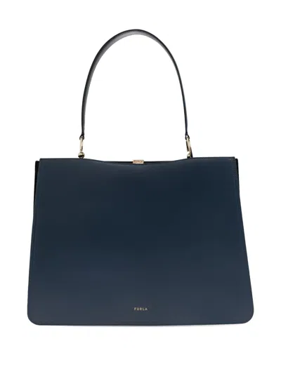 Furla Large Agata Top-handle Tote Bag In Blue