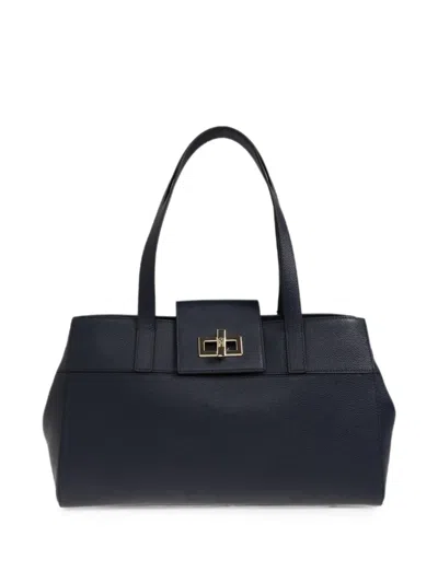 Furla Large Amelia Leather Shoulder Bag In Black