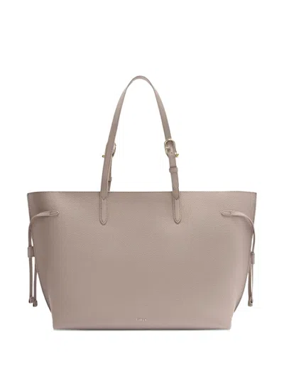 Furla Large Ava Leather Tote Bag In Neutral