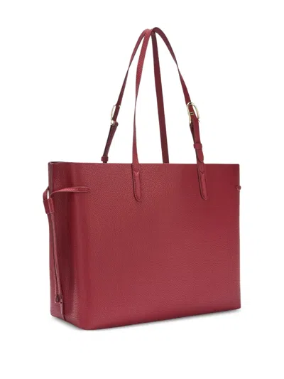 Furla Large Ava Leather Tote Bag In Burgundy