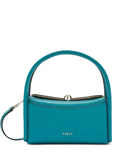 Furla Large Boston Tote Bag In Blue