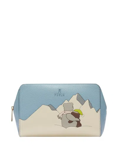Furla Large Cosmetic Case In Blue