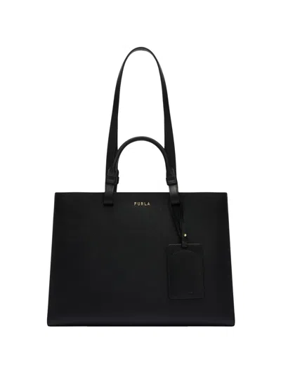 Furla Large Deva Logo-lettering Tote Bag In Black