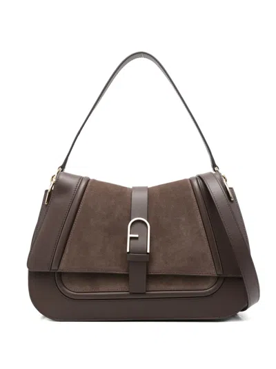 Furla Large Flow Shoulder Bag In Orange