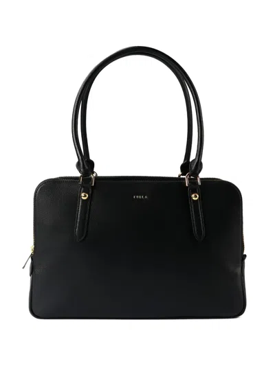 Furla Large Giulia Textured Tote Bag In Black