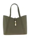Furla Large Goccia L Leather Tote Bag In Green