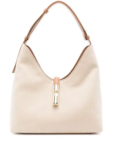 Furla Large Goccia Shoulder Bag In Neutrals