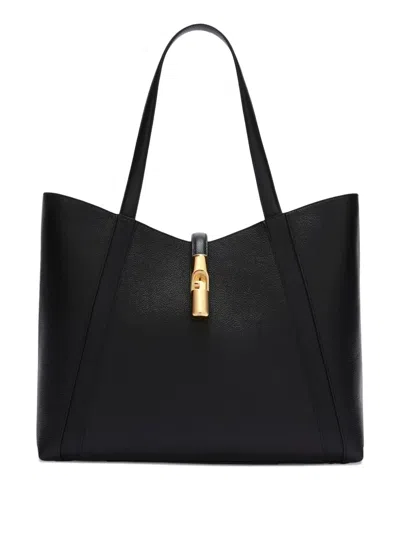 Furla Large Goccia Tote Bag In Black