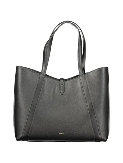 Furla Large Goccia Tote Bag In Black